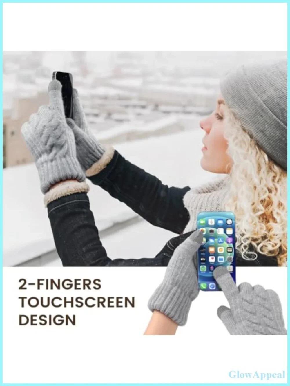 Touchscreen Fleece Lined Winter Gloves Women Thermal Knit Gloves